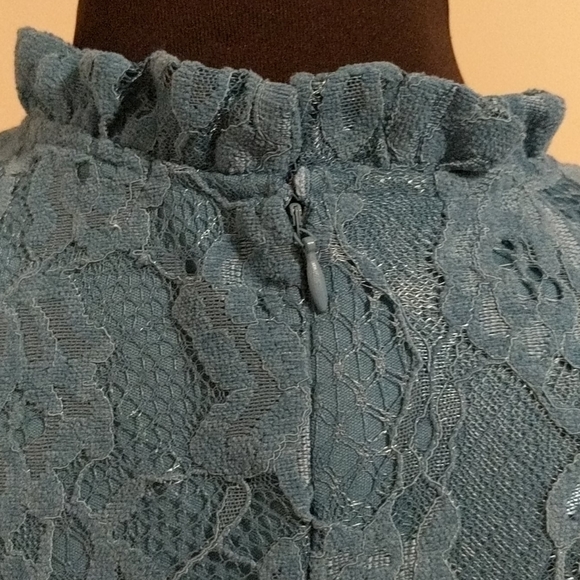 NWT Nanette Lepore Large TealBlue Lace Tank Blouse - Picture 9 of 11